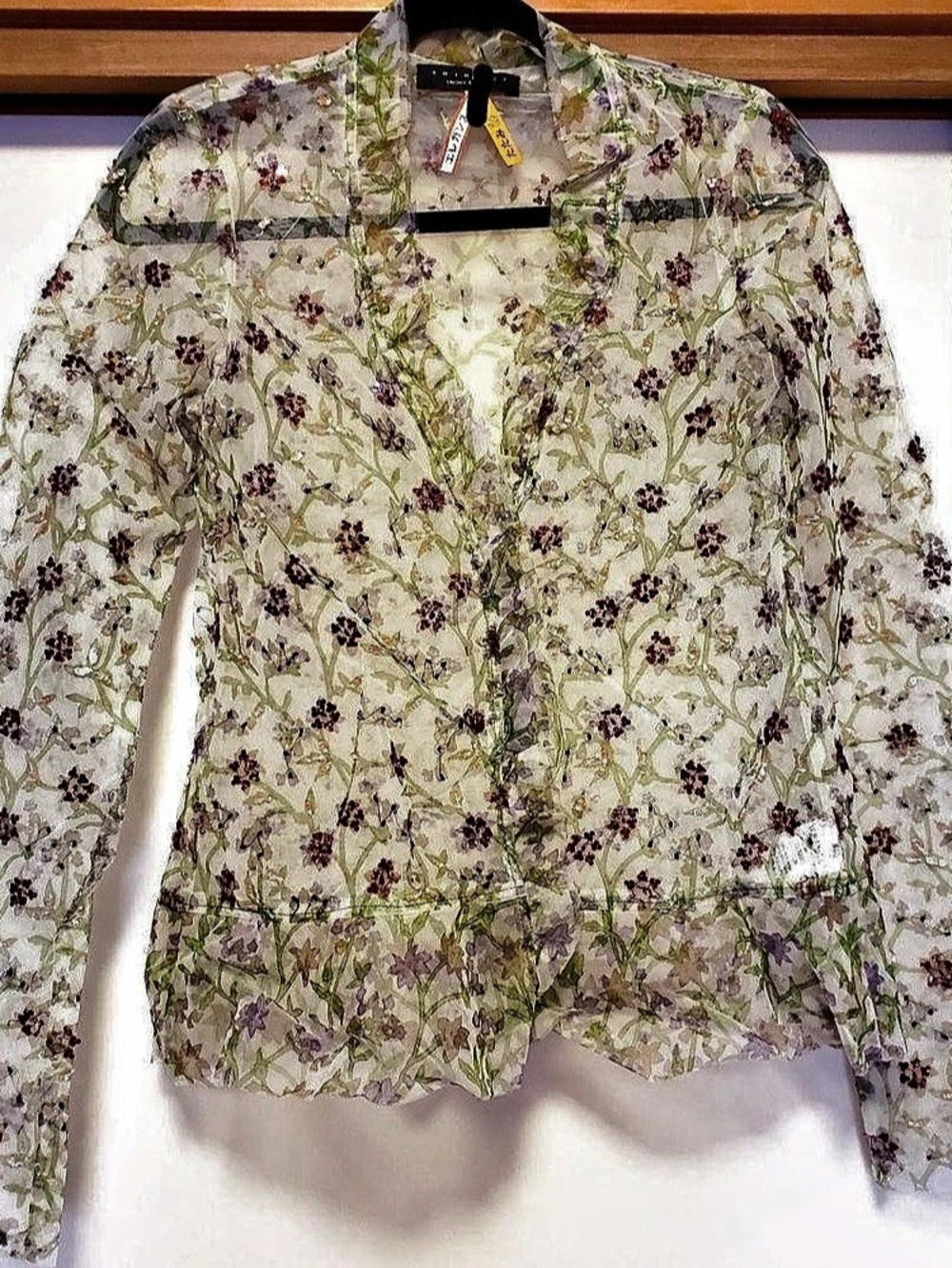 Twin-Set Sheer Floral Sequin Blouse
